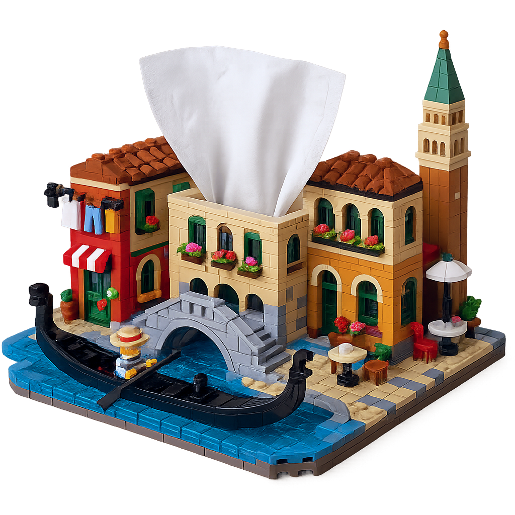The World Traveler: City Landmark Building Block Tissue Box Collection