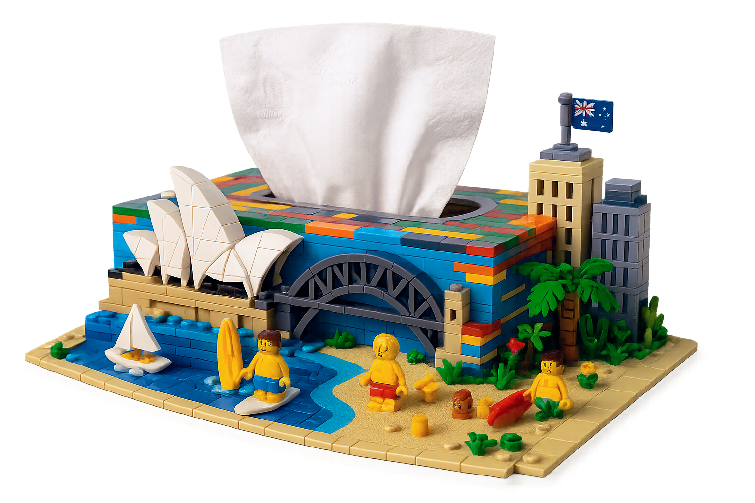 The World Traveler: City Landmark Building Block Tissue Box Collection