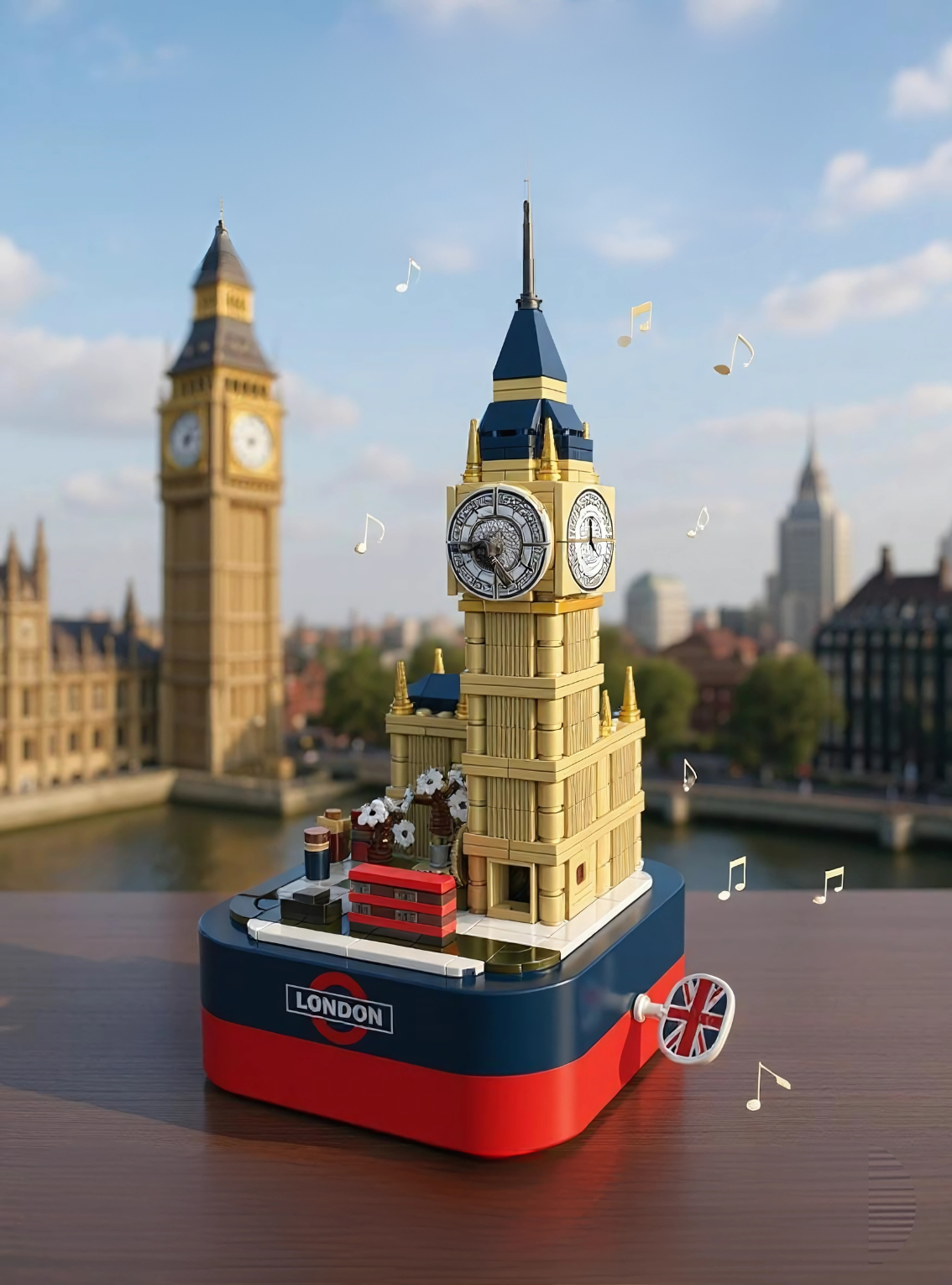 London Big Ben Music Box & Pen Holder Building Kit – 3-in-1 Architecture Model with Rotating Clock, Desk Organizer & Mechanical Music Box | Build Your Own London Landmark | Perfect Gift for Ages 8+